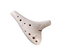 adultos Ocarinas Instrumento Musical De Ocarina Para Principiantes, 12 Agujeros, Tono Alto C, Ocarina Blanca De Cerámica Agrietada Con Bolsa Protectora ocarina instrumento