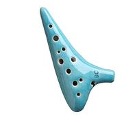 adultos Ocarinas Instrumento Musical Profesional SC-tune Ocarina, Ocarina De Cerámica Con Tono Alto De 12 Agujeros, Ocarina Esmaltada Con Grietas Verdes ocarina instrumento