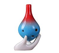 adultos Ocarinas Ocarina De Cerámica De 6 Orificios De Boca Larga Con Degradado De Esmalte, Instrumento Musical De Ocarina De Tono Alto C ocarina instrumento (Color : 04)