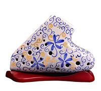 adultos Ocarinas Ocarina De Porcelana Azul Y Blanca De Tres Tubos, Llave Alto C De 3 Tubos (AC), Ocarina, Instrumento De Viento Profesional De Amplio Rango ocarina instrumento