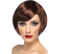 Adultos Peluca Mujer Corto Marrón Bob Mujer Fiesta Disfraz Accesorio Nuevo