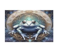 Adultos Puzzle Big Eyed Rana 1000 Piezas, Juguetes para Niños, Juegos Familiares, Puzzles Educativos Niños Y Niñas (75×50cm)