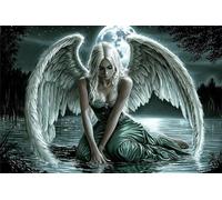 Adultos y Principiantes Diamond Painting Taladro Completo 5D DIY Arts Kits Hermoso Ángel Elegante Imagen Bordado Diamante Pintura Pintura Para Decoración Pared Hogar Taladro Redondo 20x30cm C0994