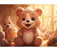 Adultos y Principiantes Diamond Painting Taladro Completo 5D DIY Arts Kits Lindo Muñeco De Oso Imagen Bordado Diamante Pintura Pintura Para Decoración Pared Hogar Taladro Cuadrado 25x35cm AE2616
