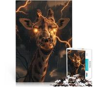 Adults 2000 Pieces Puzzle Giraffe Lighting Fantasy Made of Cardboard，for Ages 14 and Over Each Piece is Unique - Fun and challenging Game for The Whole Family Christmas Birthday Gifts 。Size：70x100cm