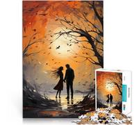 Adults 2000 Pieces Puzzle Lovers Under Sunset Made of Cardboard，Suitable for People Aged 14 and Above Educational Games Home Decoration Game. Family Games Christmas Birthday Gifts 。Size：70x100cm