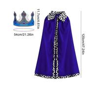 Adults King Queen Costume King Robe Queen Robe with Crown Royal Velvet Robe Fancy Dress Costume Coronation Costume Set for Cosplay Theme Party