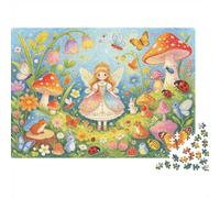 Adults Puzzle Mushroom Fairy Puzzles for Elderly 1000 Piezas Reciclable Paper Whimsical Meadow Puzzle for Interesting Juego Familiar Props Party Accesorios De Juego for Home 38x26cm/1000 piezass