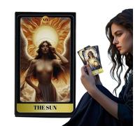 Adults Tarot Cards, Oracle Cards, 4.06x2.36 Inch English Deck, Compact with Self-Reflection, Family Night Entertainment for Holiday Gathering, Spiritual Supply for Occult Enthusiasts Meditation Travel