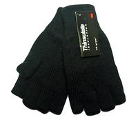 Adults Thinsulate Fingerless Gloves One size Black by AB