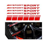 Adunsiaoto 14 Piezas Llanta del Coche Calcomanías Rayas, Pegatinas Sport Llantas, Calcomanías Reflectantes para Llantas De Coche, Calcomanías Llantas Coches, Accesorios para Coches(Rojo)