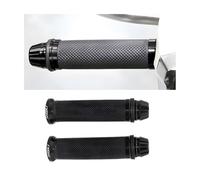 Adunsiaoto 2 Piezas Antideslizante De Aluminio para Moto, Puños Manillar Motocicleta CNC Aluminio Goma Mango Universal para Barra Bicicleta, Asa Antideslizante Universal para Moto Scooter(Negro)