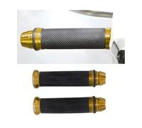 Adunsiaoto 2 Piezas Antideslizante De Aluminio para Moto, Puños Manillar Motocicleta CNC Aluminio Goma Mango Universal para Barra Bicicleta, Asa Antideslizante Universal para Moto Scooter(Dorado)