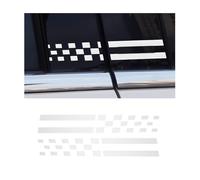 Adunsiaoto 2 Piezas Bricolaje Coche Lateral Pegatina Impermeable Personalidad Etiqueta Del Coche, Pegatina Reflectante De Espejo De Bandera, Espejo Retrovisor Adhesivos Reflectante Rayas(Blanco)