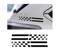 Adunsiaoto 2 Piezas Bricolaje Coche Lateral Pegatina Impermeable Personalidad Etiqueta Del Coche, Pegatina Reflectante De Espejo De Bandera, Espejo Retrovisor Adhesivos Reflectante Rayas(Negro)