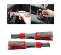 Adunsiaoto 2 Piezas Cepillos De Limpieza para Coche, Cepillos para Detalles De Coche Limpiar El Asiento del Salpicadero Ventilación, Universal Pincel Detalles Internos Automóviles(Rojo/Gris)