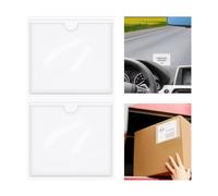 Adunsiaoto 2 Piezas Fundas para Permiso Estacionamiento, Soporte Permiso Coches Pegatina, Bolsillo Auto Adhesivo Tarjeta, Clip para Parabrisas De Coches, Soporte para Permiso Estacionamiento