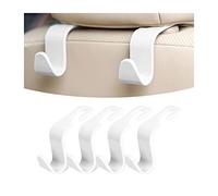 Adunsiaoto 4 Piezas Ganchos para Reposacabezas de Asiento de Coche, Universal Ganchos Para Reposacabezas Coche, Ganchos De Plástico Coche, Portátil Asientos Soporte Gancho, Resistentes(Blanco)