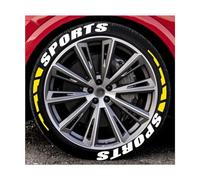 Adunsiaoto 8 Piezas Calcomanías Deportivas Para Ruedas De Coche, Pegatinas Neumáticos Ruedas Coche, Pegatinas Decorativas Deportivas Para Ruedas Coche, Auto Accesorios Decorativos(Amarillo)