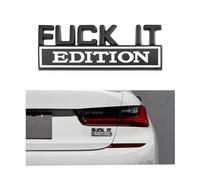 Adunsiaoto Coche Fuck It Edition Emblema, Pegatina 3D Coche, Calcomanía para Automóvil Insignia, Emblema Adhesivo Metálico Automóvil Insignia, Decoración para Coches Motocicletas(Negro Blanco)