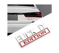 Adunsiaoto Coche Fuck It Edition Emblema, Pegatina 3D Coche, Calcomanía para Automóvil Insignia, Emblema Adhesivo Metálico Automóvil Insignia, Decoración para Coches Motocicletas(Plata Rojo)