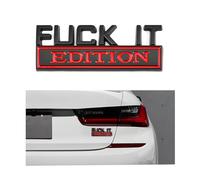 Adunsiaoto Coche Fuck It Edition Emblema, Pegatina 3D Coche, Calcomanía para Automóvil Insignia, Emblema Adhesivo Metálico Automóvil Insignia, Decoración para Coches Motocicletas(Negro Rojo)