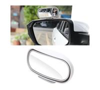 Adunsiaoto Espejo Retrovisor De Coche De Cristal HD, Espejo Convexo Ángulo Ajustable, Espejos Punto Ciego Con Enmarcado, Universal 360 ° Rotación Espejos Auxiliar Dentro Y Fuera Del Coche(Blanco)