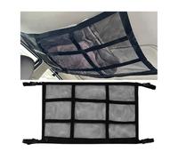 Adunsiaoto Red Equipaje En El Techo del Coche, Bolsillo De Red De Carga Redes Almacenaje con Cremallera para Coche, Universal Redes Almacenaje con 4 Mosquetones para Jeep SUV Van