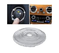 Adunsiaoto Tiras Pedrería Para Coche, Tiras De Diamantes De Imitación Para Decoración Salpicadero Automóvil, Pegatinas Cristal Diamante Cinta Bling Automóvil Cinta Interior Del Coche(Blanco)