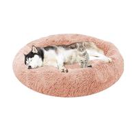ADUODAO Cama para perros y gatos, cojín para cachorros, lavable a máquina, almohada de dona esponjosa, antiansiedad, redonda, para perro, cesta de almohada ortopédica (130 x 130 x 20 cm, rosa)