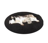 ADUODAO Cama para perros y gatos, cojín para cachorros, lavable a máquina, almohada de dona esponjosa, antiansiedad, redondo, para perro, cesta de almohada ortopédica (150 x 150 x 20 cm, color negro)