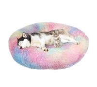 ADUODAO Cama para perros y gatos, cojín para cachorros, lavable a máquina, almohada de dona esponjosa, antiansiedad, redondo, para perros, cesta de almohada ortopédica para mascotas (90 x 90 x 20 cm