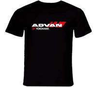 Advan Yokohama T Shirt Graphic Top Printed Shirt Short Sleeve tee Mens Black S