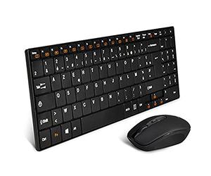 Advance CLS-Slim-BK - Paquete de Teclado y ratón (inalámbrico, 1600 dpi, 2.4 G), Color Negro