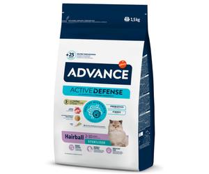 Advance Hairball Esterilizado - Pienso seco para gatos esterilizados para reducir las bolas de pelo - Pavo y arroz - Cantidad: 1,5 kg