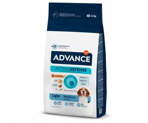 Advance Light Medium - Pienso seco para perro adulto mediano para control de peso - Pollo y arroz - Cantidad: 12 kg