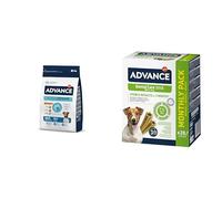 Advance Mini Adult Chicken, Pienso para Perros Adultos de Razas Pequeñas con Pollo, 3kg + Advance Dental Stick Mini Dogs Pack 28 días