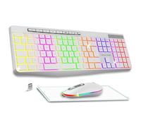 Advance R-Type Plus Series Blanc CLS-3100WT - Pack Clavier Souris Sans Fil RF 2.4GHz, RGB, Silencieux, AZERTY