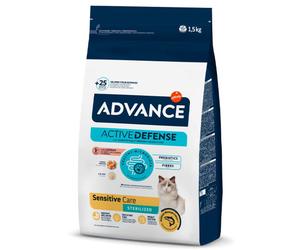 Advance Sensible Esterilizado - Pienso seco para gatos esterilizados con sensibilidades - Salmón y arroz - Cantidad: 1,5 kg