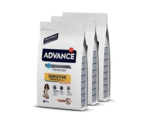 ADVANCE Sensitive Medium/Maxi - Pienso Para Perros Adultos Con Sensibilidades Digestivas De Razas Medianas y Grandes Con Salmón - Pack De 3 x 3 kg - Total 9 kg