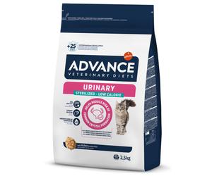 Advance VET Urinary Sterilized Low Calorie - Pienso para gato adulto esterilizado con problemas urinarios - Cantidad: 2,5 kg