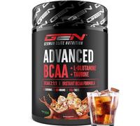 Advanced BCAA en polvo 450 g - Aminoácidos en proporción 2:1:1 con L-glutamina y taurina - BCAA instantáneos, excelente solubilidad y sabor - Vegano - 30 raciones (Cola)