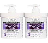 Advanced Clinicals Crema antienvejecimiento de ácido hialurónico para cara, cuerpo y manos. Hidratación instantánea para la piel, tamaño de spa. (Dos - 16 oz)