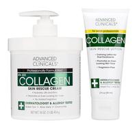 Advanced Clinicals - Crema hidratante y crema facial de mantequilla de colágeno para el cuerpo | Loción de colágeno Dry Skin Rescue | Skin Tighte