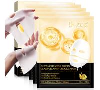 Advanced Snail Mucin Glass Glow Hidrogel Mascarillas Skincare 8 EA, Mascarilla Facial de Colágeno, Mascarilla de Colágeno, Esenciales de viaje, Mascarilla Facial de Noche, Sin Parabenos (8 piezas)
