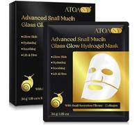 Advanced Snail Mucin Glass Glow Hydrogel Face Masks, 6pcs Snail Mucin Mascarillas Hidratantes, Iluminar el Color de La Piel, Reducir las Líneas Finas, Hidratante
