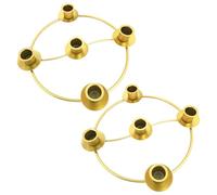 Advent Wreath Candle Holder 2PCS Round Iron Gold Candle Holders with 5 Pillar for Christian Prayer Easter Valentine's Day Home Decor Advent Wreath