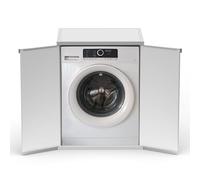 Adventa: Mueble cubre lavadora de resina de PP, PVC y ABS, universal, fácil de montar, resistente a la humedad, lavadero, garaje, exterior, 68,5 x 64,5 x 88 cm, blanco