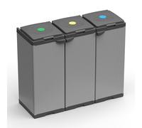 Adventa: Mueble para bolsas de basura Tris para recogida diferenciada de plástico, fácil de montar, Modular System, apto para bolsas de 80-110 L, resistente, ambientes interiores y exteriores, 102 x