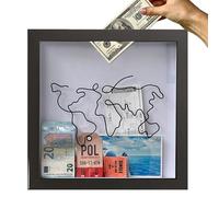 Adventure Archive Box | Travel Memory Boxes | Travel Tickets Collection Box | Creative Adventure Memory Box | Wooden Shadow Box with Slot On Top For Souvenirs/Tickets/Postcards